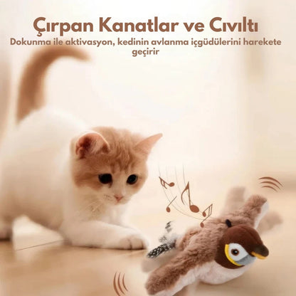 İnteraktif Çırpan Kuş Kedi Oyuncağı