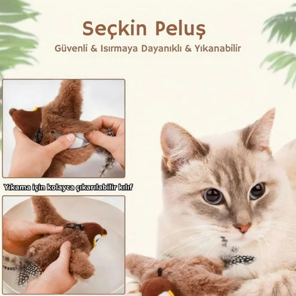 İnteraktif Çırpan Kuş Kedi Oyuncağı